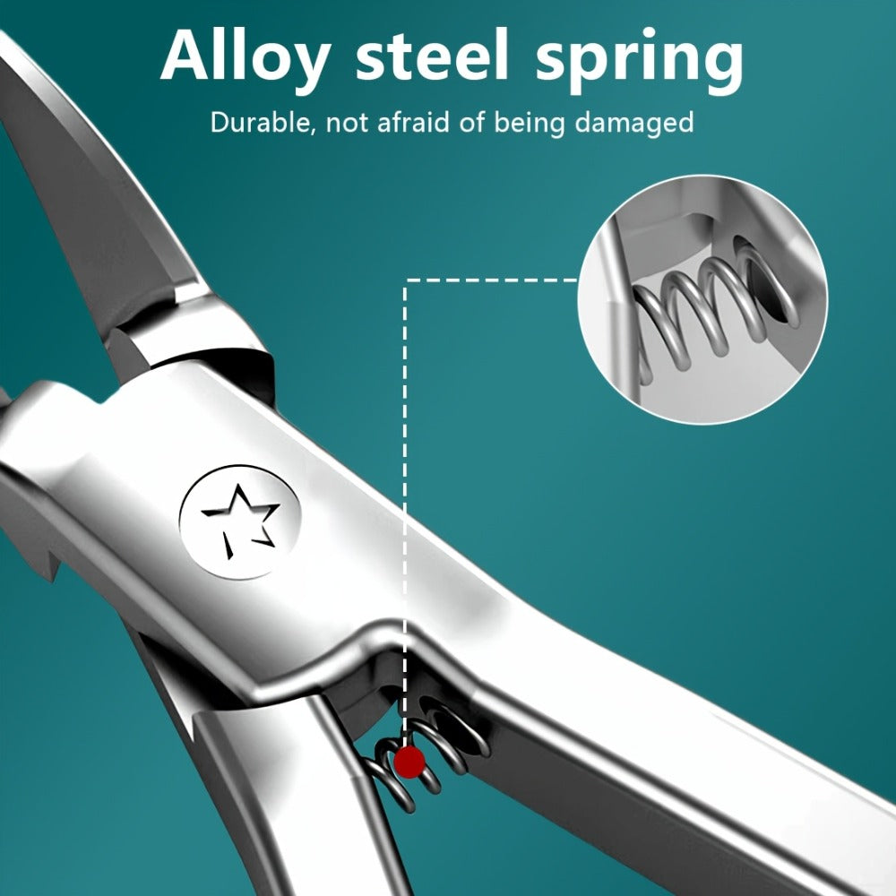4CR13 Stainless-Steel Nail Clipper with Extended 68-Degree Right-Angle Blade and Silver Finish — image 8