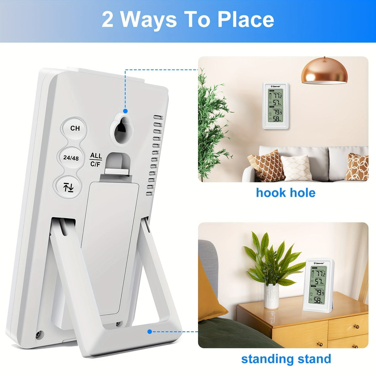 Wireless Thermometer | Digital LCD Indoor Outdoor 3 Sensor Baby Room — image 6