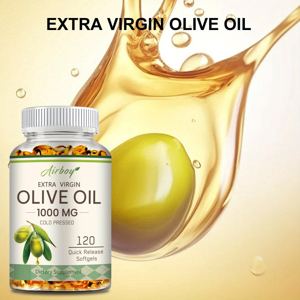 Extra Virgin Olive Oil Capsules 120 Softgels with Omega-9 Omega-6 & Palmitic Acid for Bath Time, Home Spa and Personal Care —