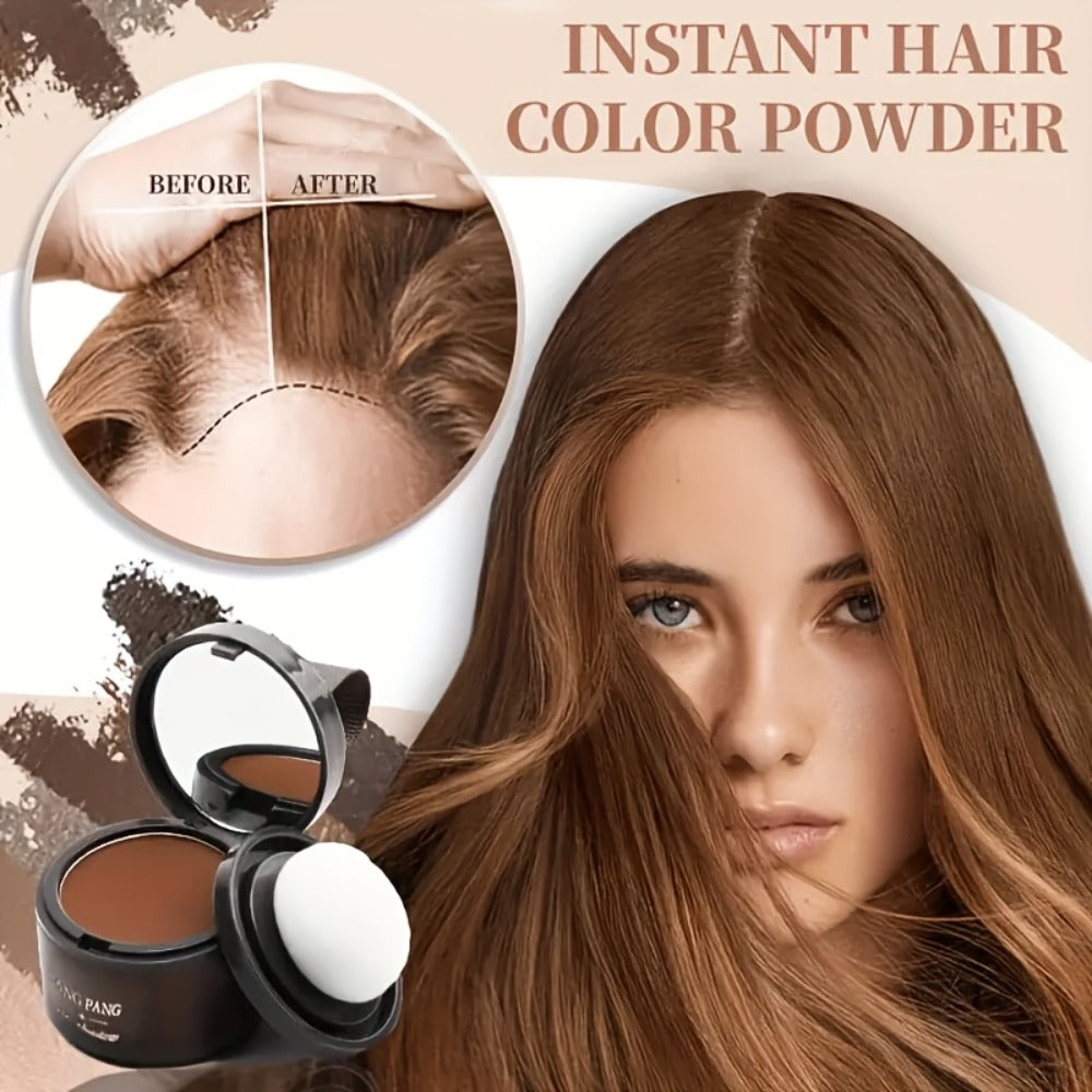 Hair Root Concealer Powder with Brush - Instantly Covers Gray Roots & Thinning Hairline, Plant-Based Keratin Formula — image 