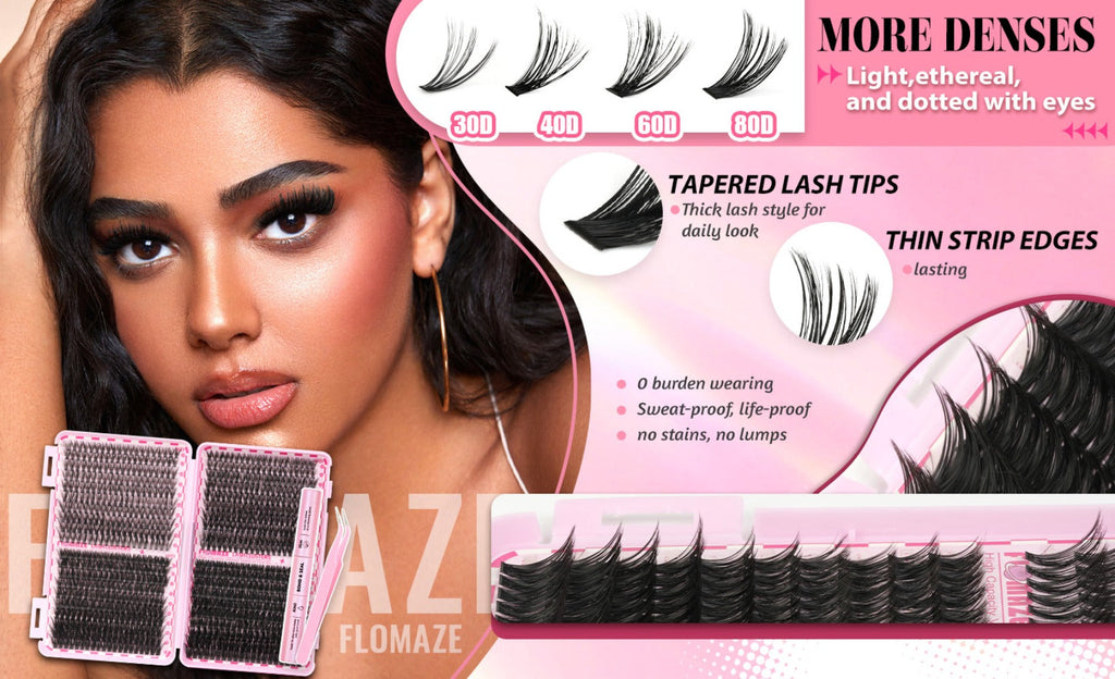 800-Piece 30D–80D Volume Lash Cluster Kit with Mixed 10–16mm Lengths and Pink Application Set — image 8