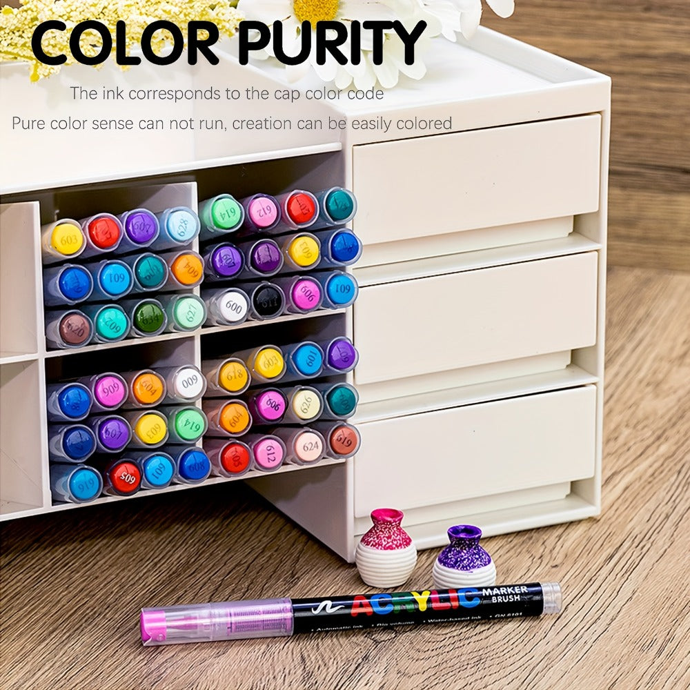 Soft Brush Acrylic Paint Pen Set with Clear Barrels in 12-, 36-, 60-, 80- or 120-Color Checkout Options — image 12