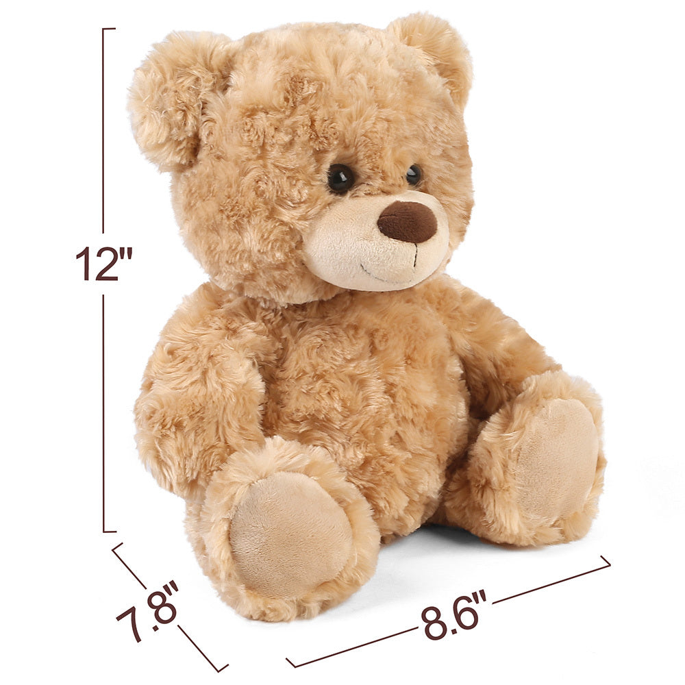 Plush Toy Shaggy Brown Teddy Bear 15-Inch with Sitting 12-Inch Format and Classic Bow for Display — image 10