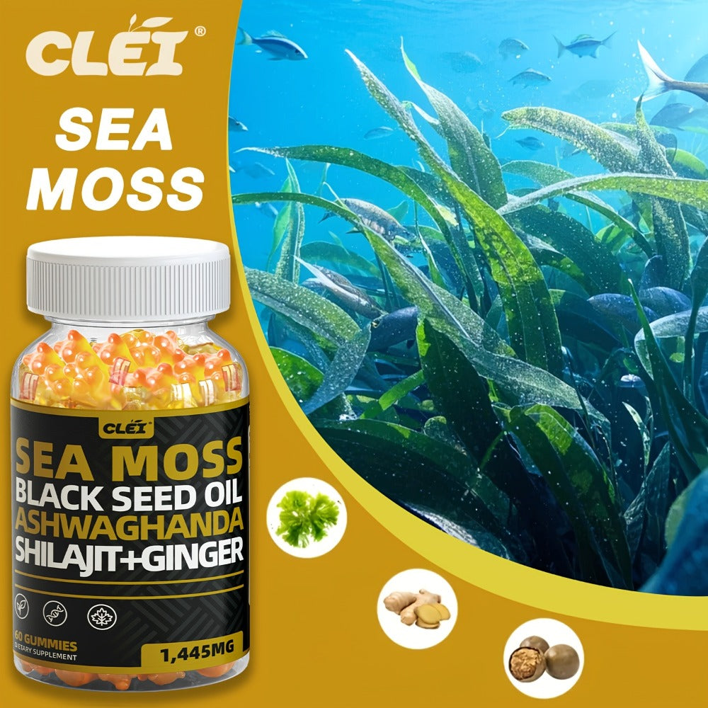Immune Support Gummies with Sea Moss 1445mg, 10-in-1 Superfood Blend with Black Seed Oil, Ashwagandha — image 4
