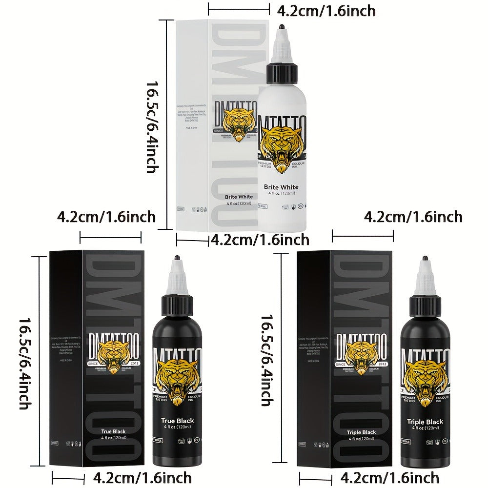 Tattoo Ink DMTATTOO Advanced 4.06oz 120ml Single-Bottle Options in Seven Solid Colors with Item-Specific Color, Capacity and 