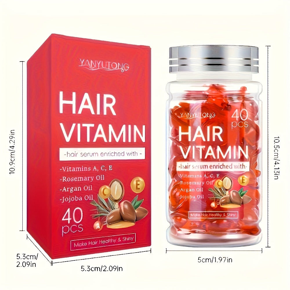 Argan Oil Hair Growth Vitamin Capsules with Keratin & Vitamins A C E B, Anti-Frizz Nourishing Hair Essence for Dry — image 5