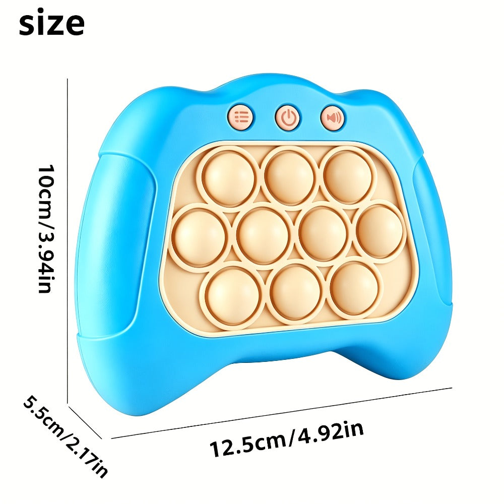 Blue Quick-Push Electronic Memory Game with Ten Pop Buttons, Four Pictured Modes and Back Controls — image 4