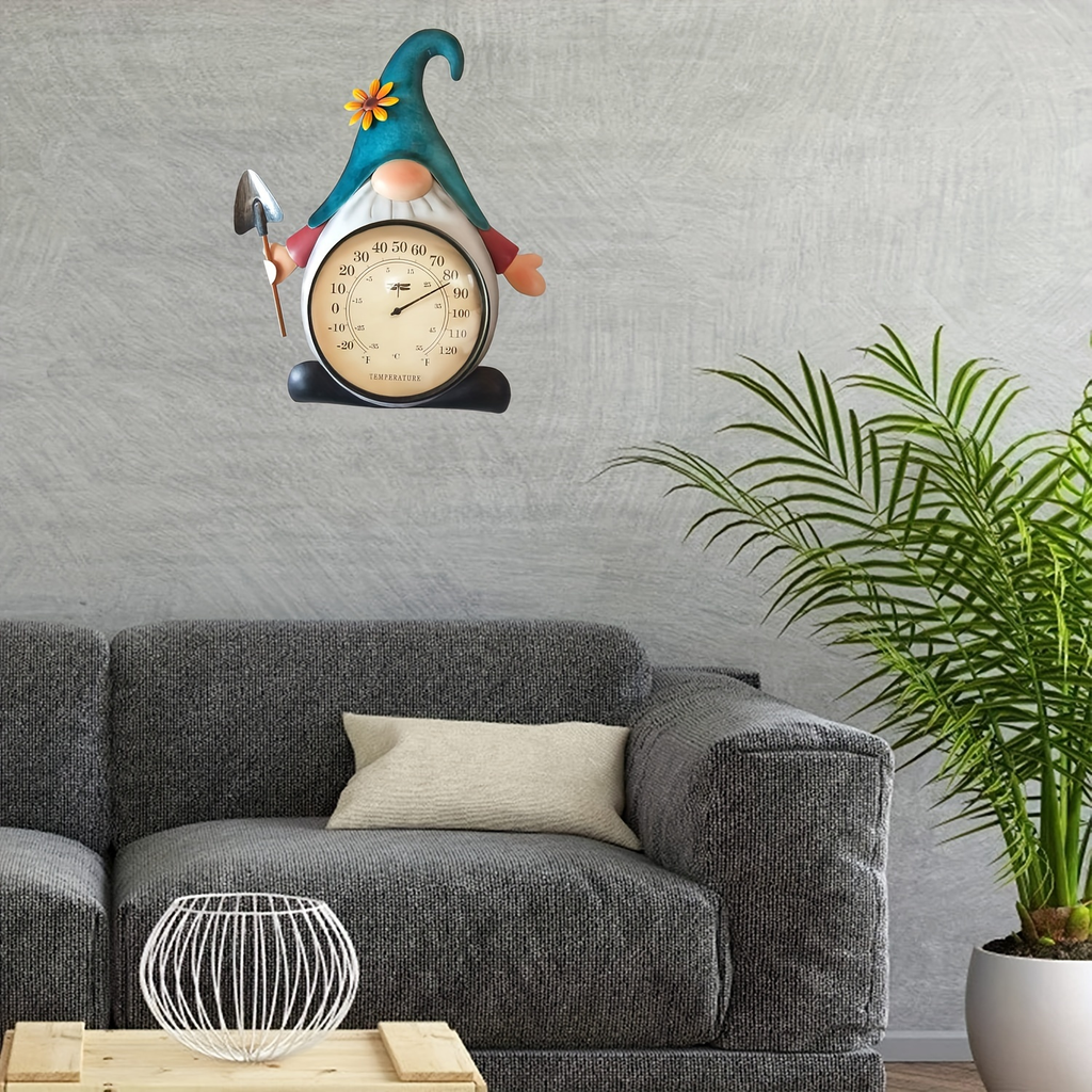 Outdoor Thermometer Metal Gnome | Wall Decor Patio Garden Indoor — image 11