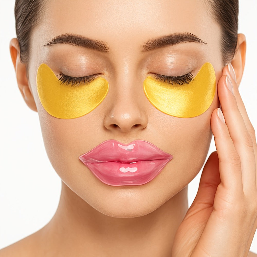 Hyaluronic Acid Eye & Lip Mask Patches, Overnight Sleeping Mask Set for Deep Moisture, Anti-Dry, Plumping & Smoothing — image