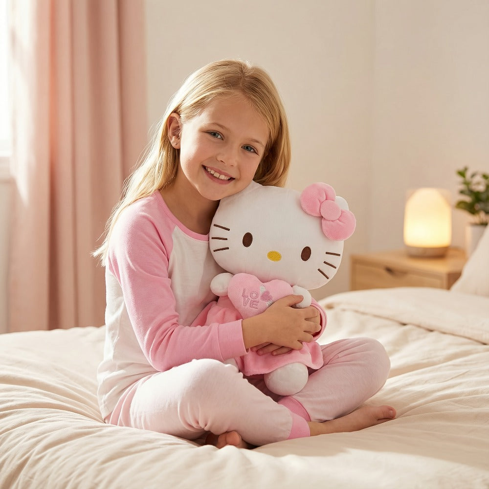 Hello Kitty Heart Plush Doll Kawaii Sanrio Stuffed Animal Cuddly Toy Gift with the Listed Color, Size or Set Options for Ever