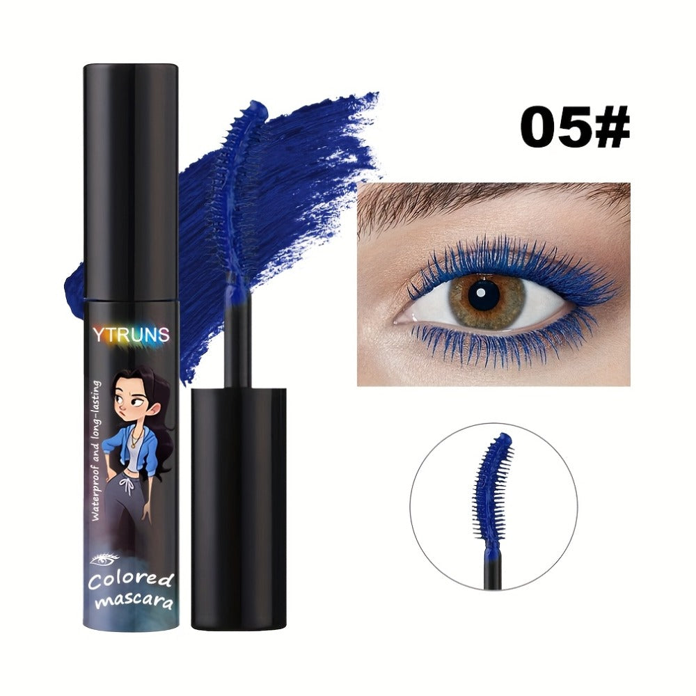 YTRUNS Colored Mascara in Six Shades from White and Brown to Black, Green, Blue or Purple with Curved Wands — image 11