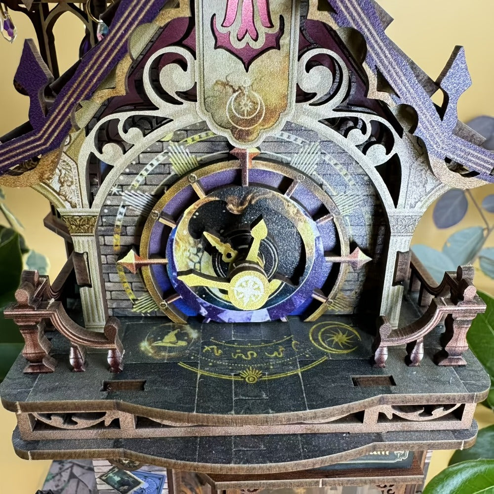 DIY Wood Miniature Bookhouse Model Kit SQ-71 Time Magic Club with Mechanical Link System – Adult Collector Dollhouse Display 
