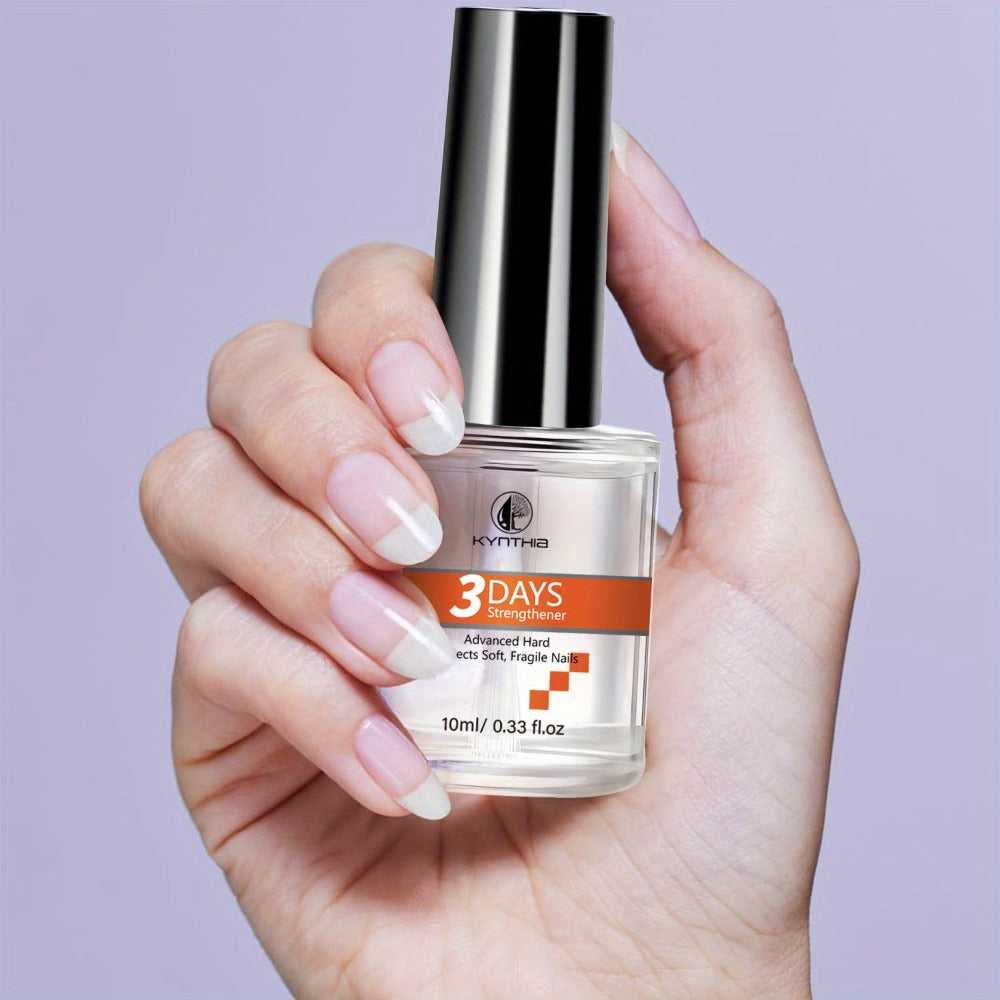 Clear 10 ml Nail Care Coating in Round Bottle with Black Cap and Orange 3 Days Label for Manicure Routines — image 7