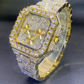 European And American Hip-hop Men's Watch Square-shaped Fully Diamond-encrusted Multi-functional