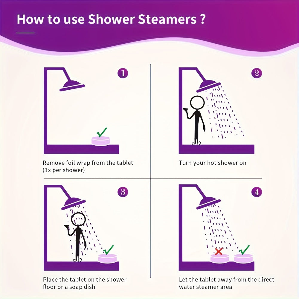 Forty-Piece Shower Steamer Gift Box with Ten Floral, Herbal and Fruit Fragrance Labels for Shower Use — image 7