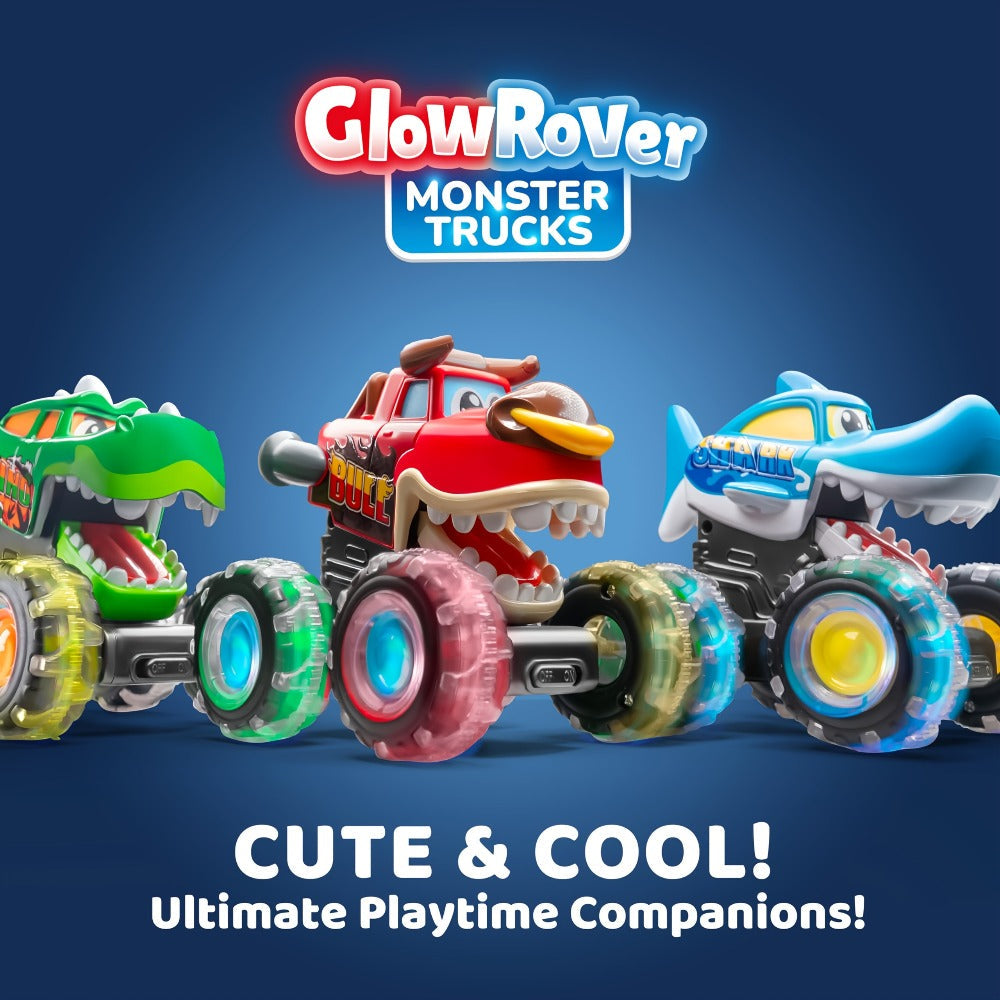 Monster Truck Toys for Toddlers 3-Pack LED Light Up Wheels Press & Go Animal Trucks Shark Bull Dinosaur — image 1