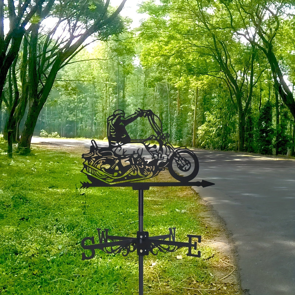 Weathervane | Metal Motorcycle Garden Yard Roof Wind Direction Decor — image 8