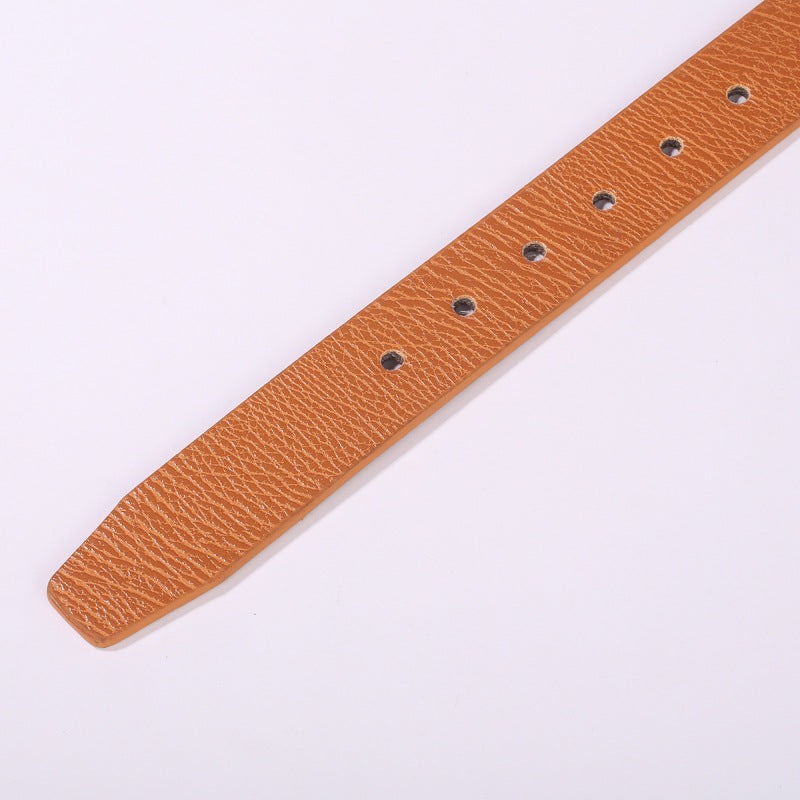 Mens Casual Leather Belt With A Pin Buckle For Pants