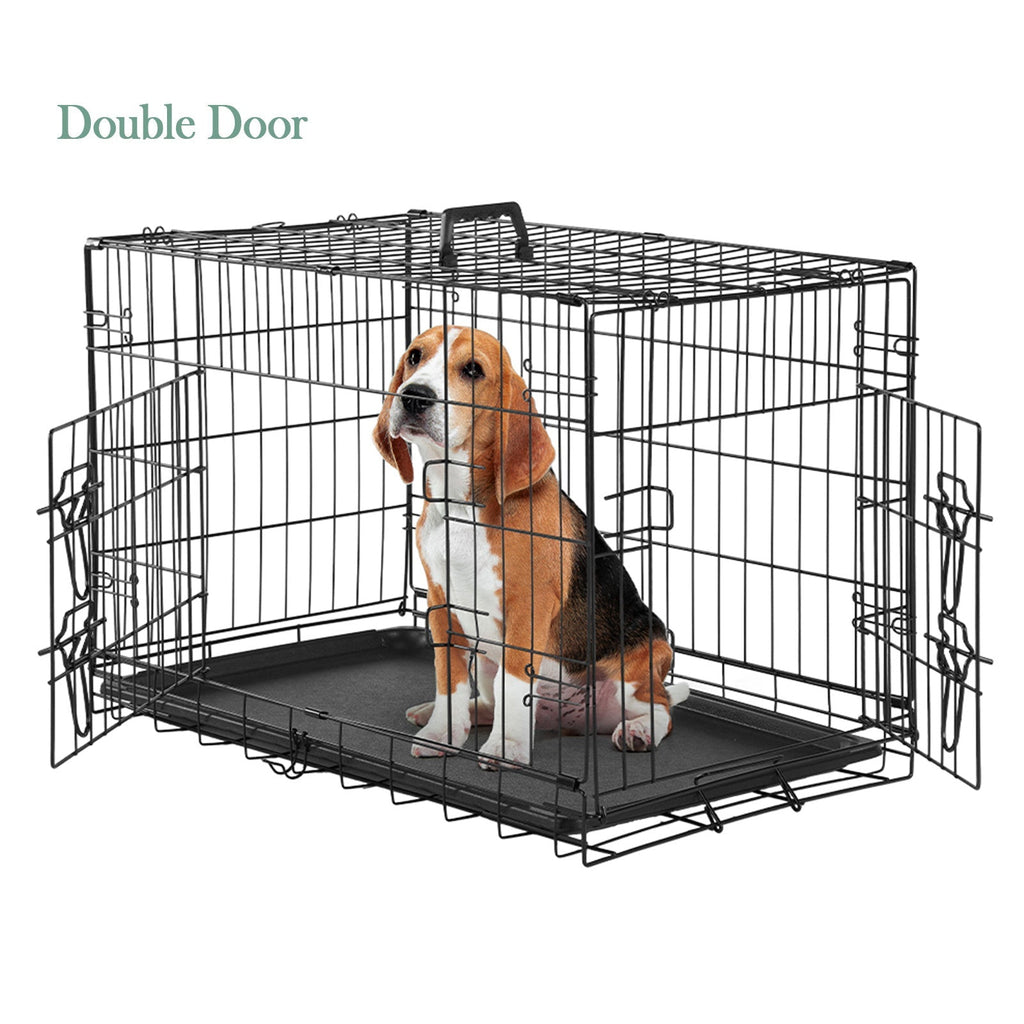 Folding Wire Dog Crate in 24, 30 or 36 Inches with Divider, Removable Tray and Door Options — image 15