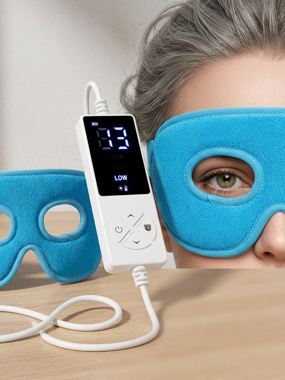 Heated Eye Mask Electric, Warm Compress for Tension & Eye, 3 Temperature 5 Timer Settings Extra Large Eye — image 6
