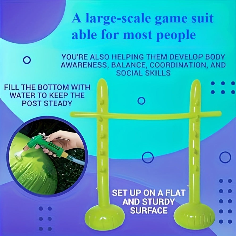 Blue Inflatable Limbo Game with Two Weighted-Base Uprights and Horizontal Bar for Outdoor Parties — image 9