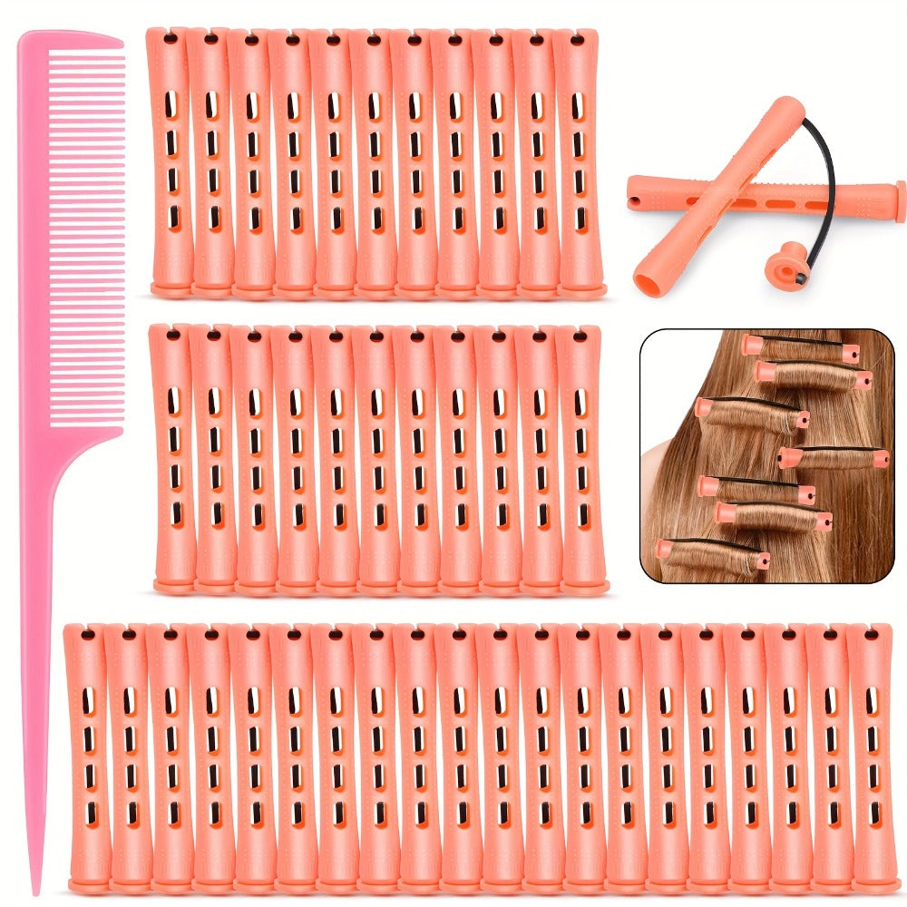Soft Foam Perm Rods, 50pcs Heatless Hair Rollers with Comb for Curls and Waves — image 1