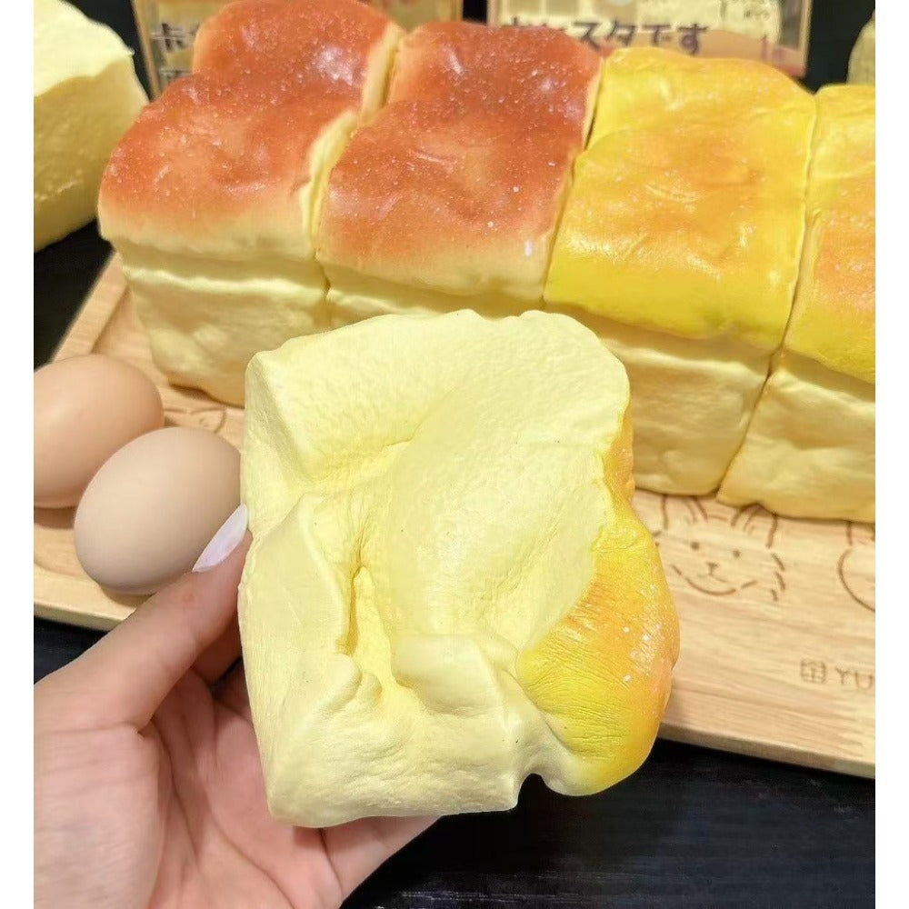 Squishy Bread Slow Rising Stress Toy, Skin-Touch Simulated Bread Fidget Squeeze Toy Desk Decor Anxiety Gift for Kids Adults —