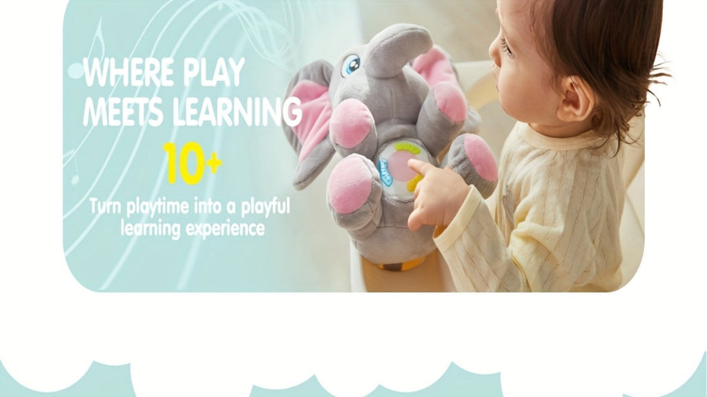 Plush Musical Elephant Baby Toy with Music & Lights, Stuffed Animal Sensory Toy for Infants 6+ Months — image 11