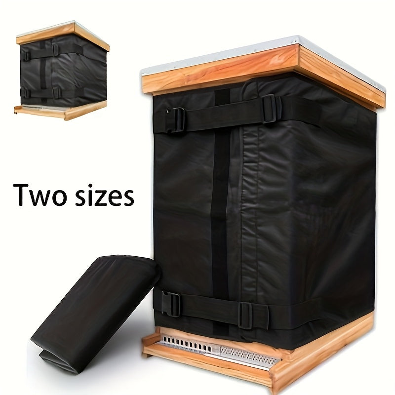 Black Beehive Winter Insulation Wrap with Adjustable Buckle Straps in 192 x 40 or 60 cm Sizes — image 2
