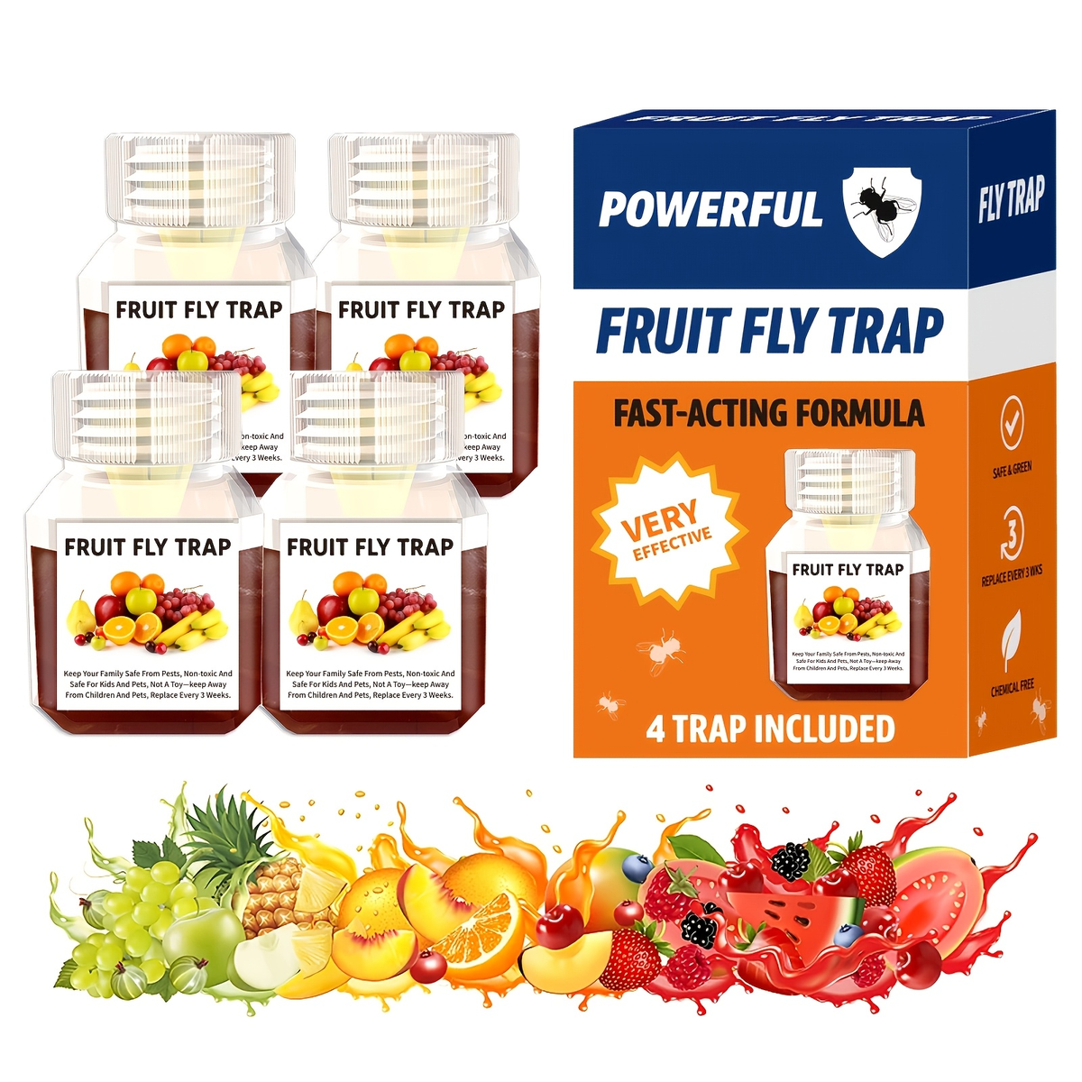 Fruit Fly Trap Indoor Sticky Flying Insect Catcher Bug Trap for Kitchen Home Plant Gnat Whitefly Fungus Gnat Pest Control — i