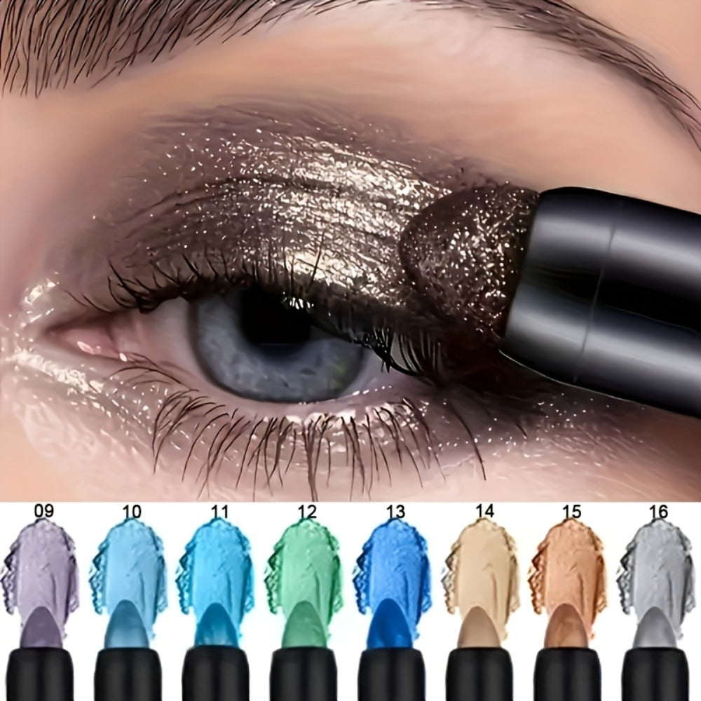 Fluorescent Eye Shadow Pen Set 8 or 16 Pcs, Shimmer Matte & Neon Gel Eyeliner Pencil Kit, for Makeup, Travel and Everyday Van