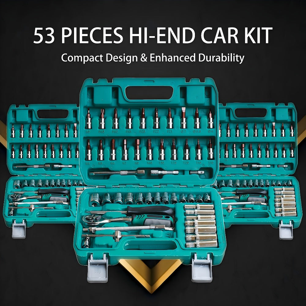 Mechanic Tool Kit Auto Repair Socket Set 1/4" 3/8" 1/2" Drive Ratchet Wrench Combination – 53 to 216-Piece Professional Grade