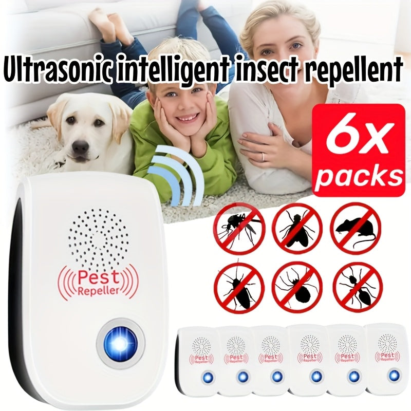 Electronic Rodent 6 Pack, Auto Frequency Ultrasonic Mouse Plug In, Indoor Pest Control Device for Home Kitchen Office Warehou