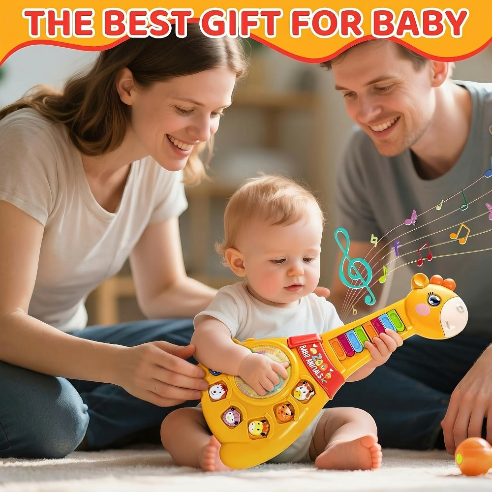 Giraffe Guitar Toy Baby 12 Months with Piano Keys, Animal Sounds & Flashing with the Listed Color, Size or Set Options for Ev