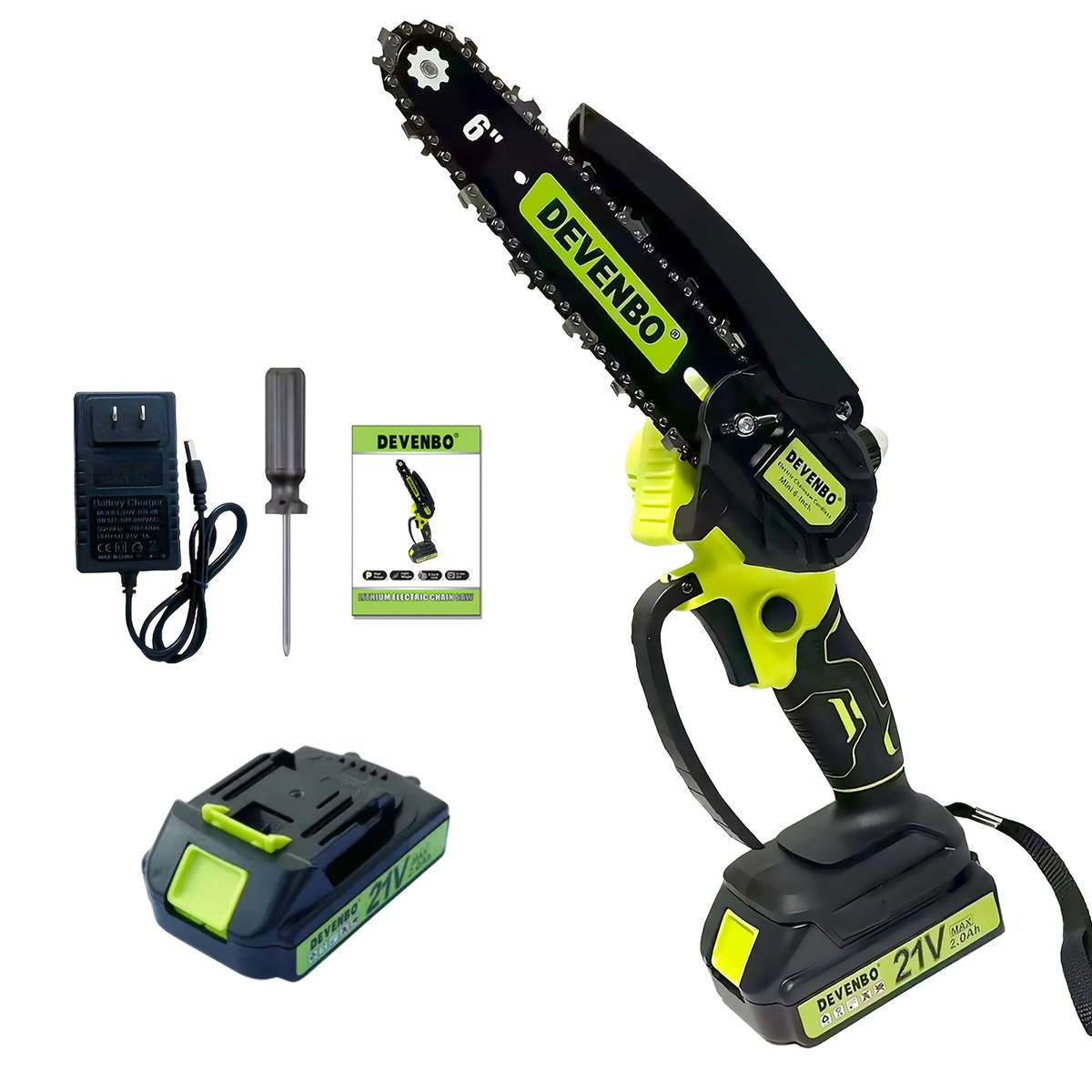 Cordless Mini Chainsaw 6-Inch, Handheld Pruning Saw with Rechargeable Battery, Adjustable Chain Tension — image 11