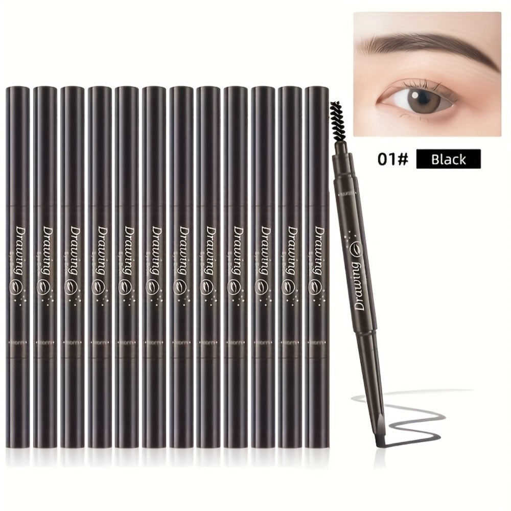 12-Pack Automatic Eyebrow Pencils with Angled Tips, Spoolie Ends and Four Brown-to-Black Color Options — image 3