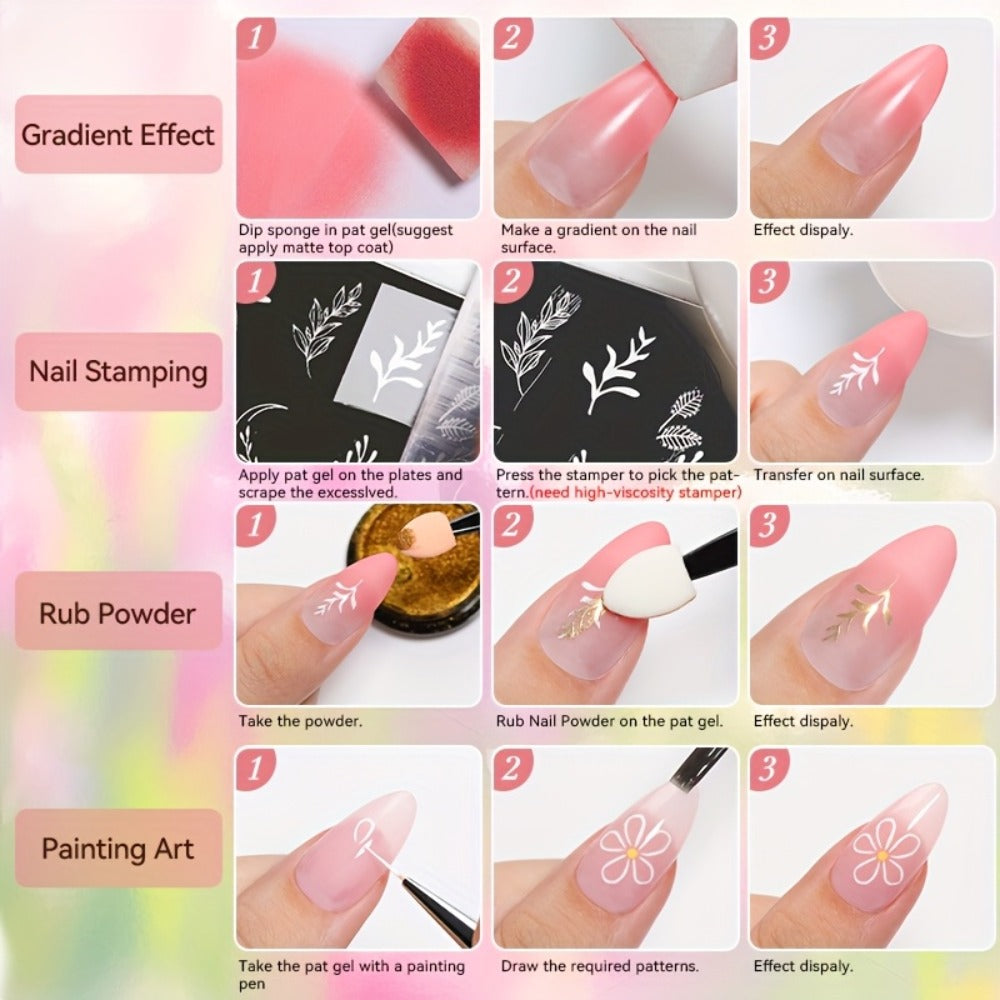 Gel Nail Polish 4-in-1 3-Piece Sets for Ombre, Stamping, Painting and Powder Art, 2 Options — image 13