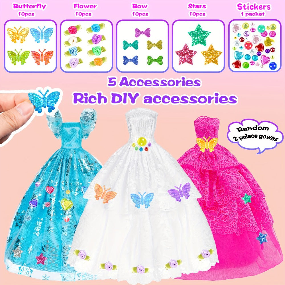 Fashion Doll Wardrobe Set 140pcs for 11.5 Inch Dolls, Deluxe Closet with Wedding Dress, Evening Gowns — image 2