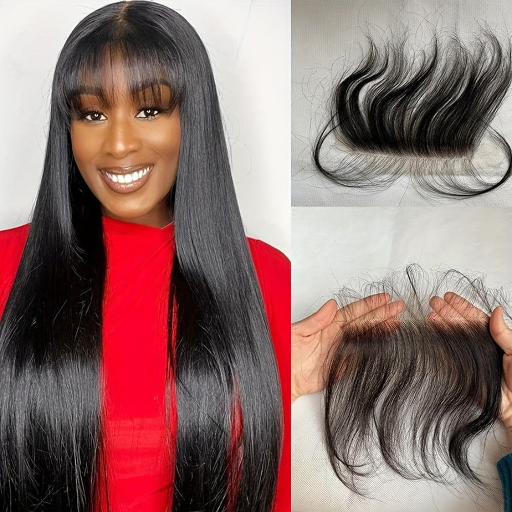 Hair Accessories 6x1 HD Lace Hairline Piece with Six-Inch Human Hair Fringe in Natural Color — image 2
