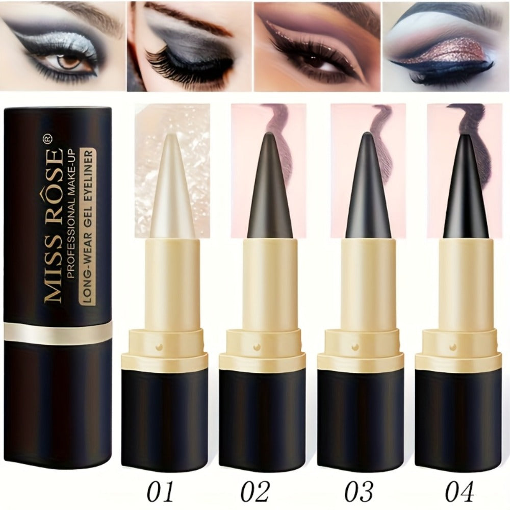 Creamy Gel Eyeliner Pencil Set 3pcs Black Waterproof Sweat-Resistant Smudge-Proof Matte Eye Liner — image 6