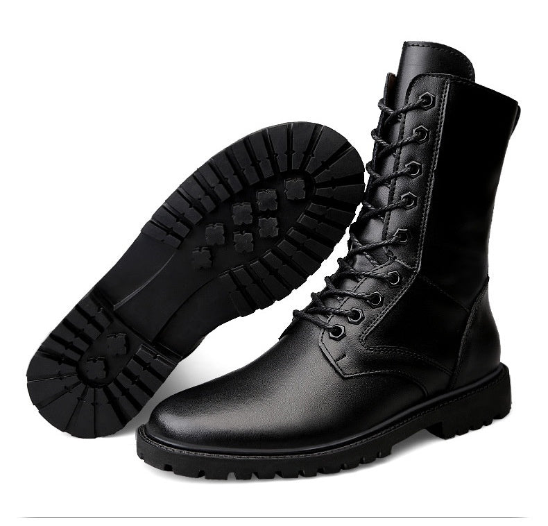 Men's Zipper High Top British Soft Sole Leather Martin Boots