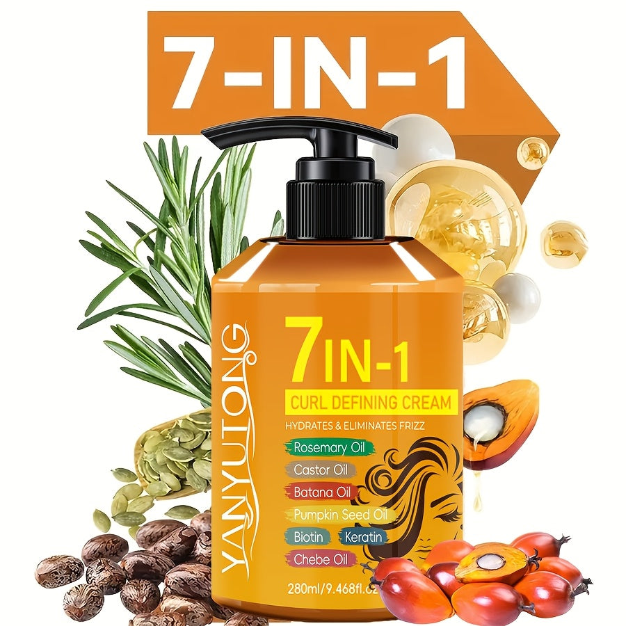 Curling Cream 7-in-1 for Black Hair Curly Wavy & Braids with Rosemary Castor Batana Coconut Oil Biotin Keratin — image 9