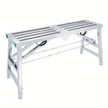 Scaffolding Work Platform Folding Steel Step Ladder Adjustable Height Portable Drywall Bench for Garden, Patio and Yard Use —