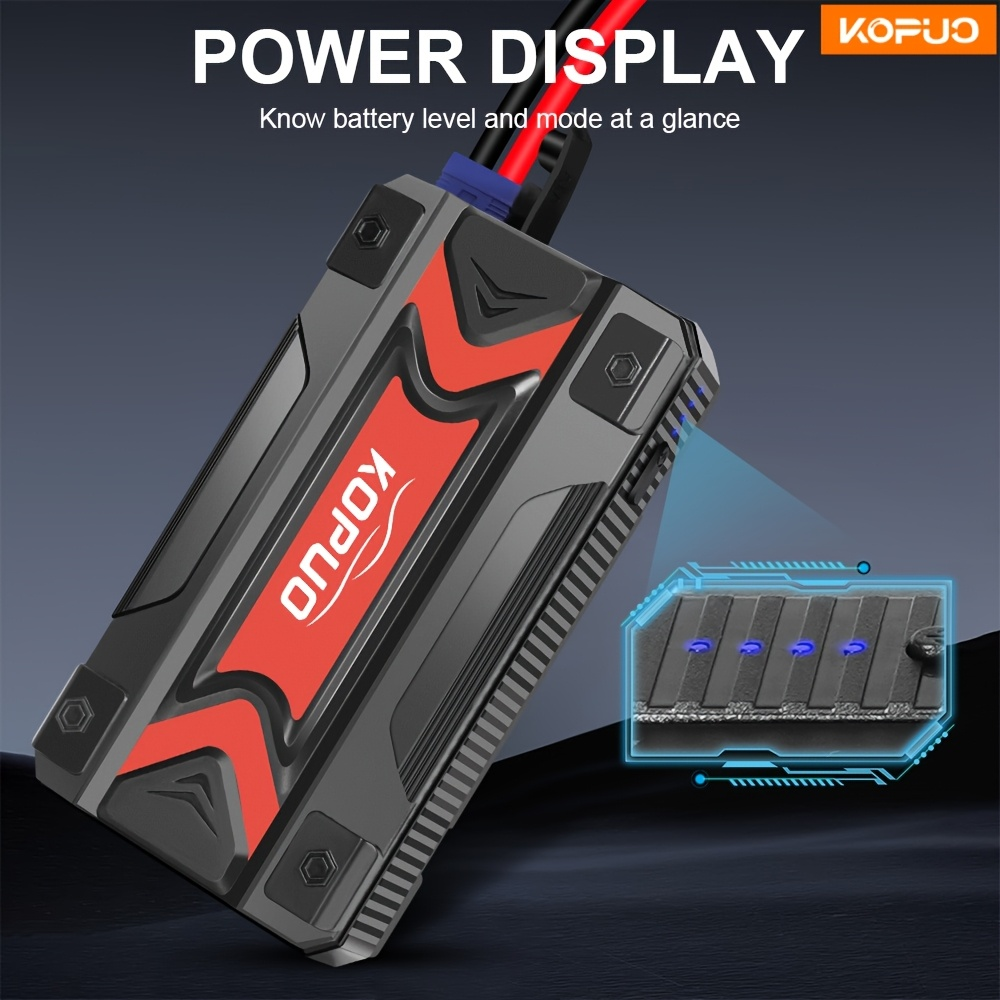 Car Jump Starter Power Bank 3-in-1 12V Battery Booster Charger LED Flashlight SOS for Cars Motorcycles for Garden, Patio and 