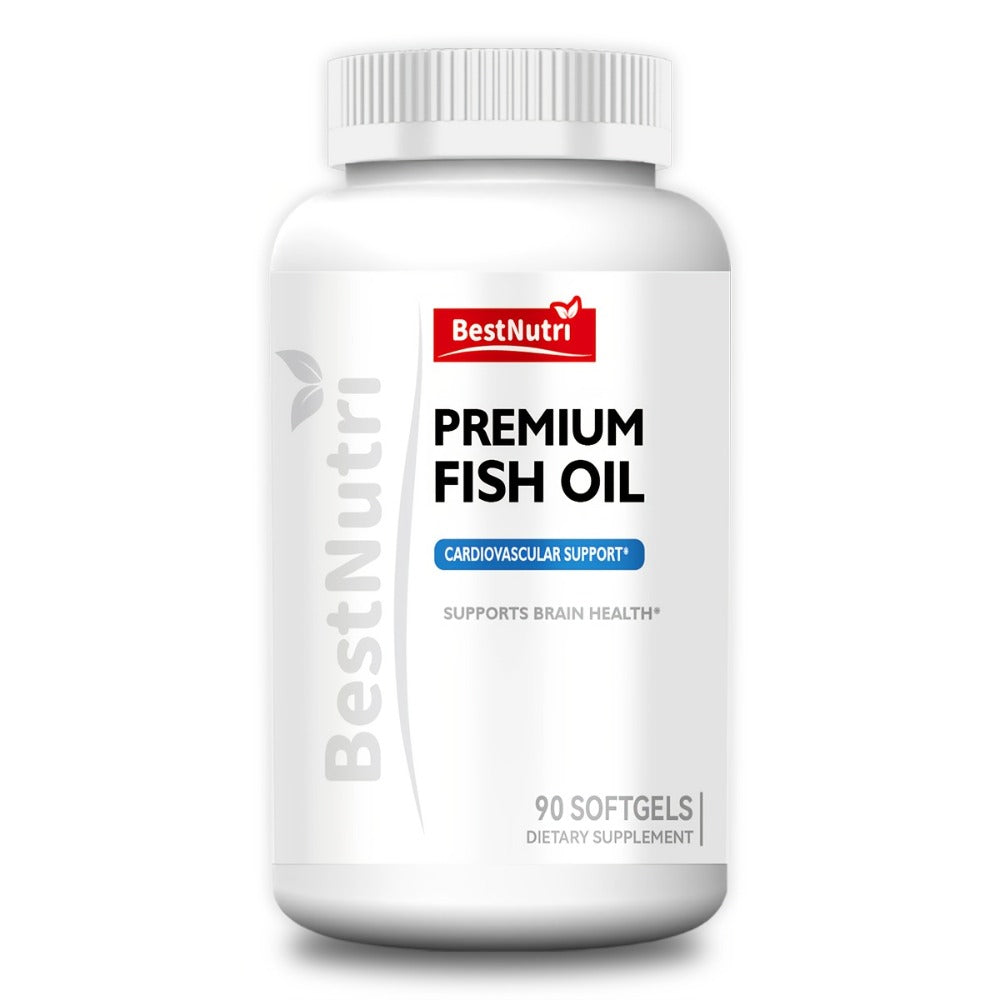 Omega-3 Fish Oil 2000mg Softgels with EPA & DHA, Cold-Extracted CGMP, Brain Vitality Heart Health Anti-Inflammatory Support —