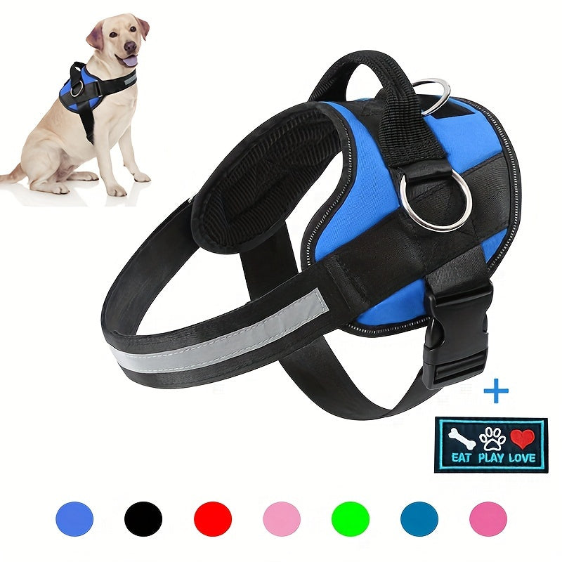 Reflective-Trim Dog Harness in Seven Colors and XS–XXL with Chest Band, Back Ring and Top Handle — image 1