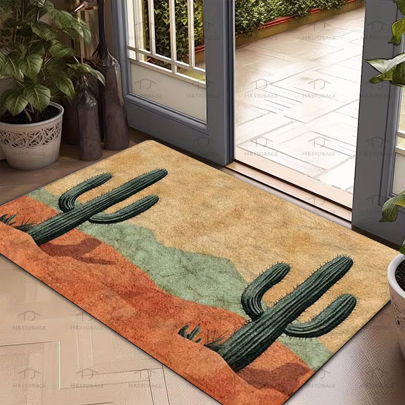 Desert Cactus Print Rectangular Doormat in 40 x 60, 50 x 80 or 45 x 120cm Size Options Pictured — image 9