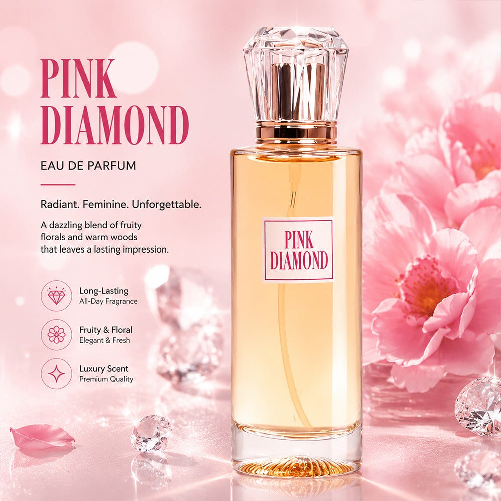 Pink Diamond Eau de Parfum Spray, 3.4 fl oz Bottle with Aldehyde, Lily and Orange Scent Notes — image 1
