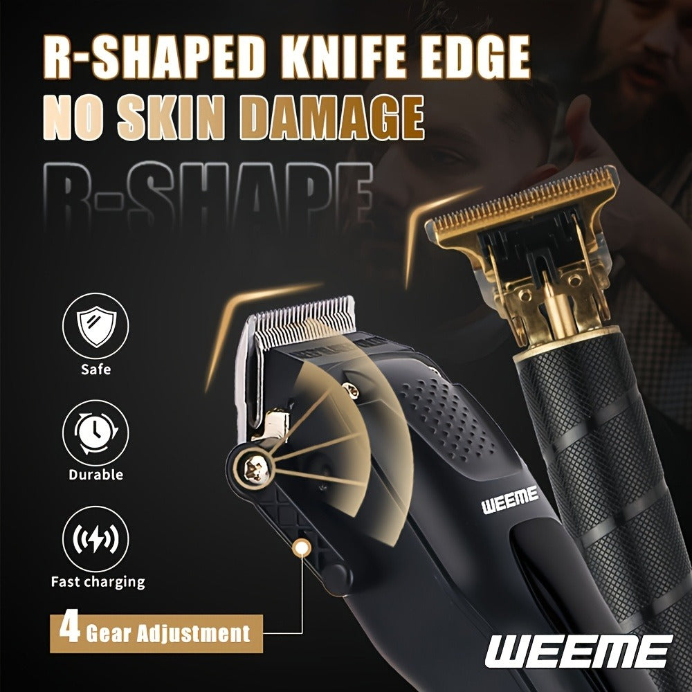 Mens Grooming Kit with Nose Hair Trimmer Electric Shaver WEEME 826 USB Rechargeable LCD Display – Complete Shaving Trimming S