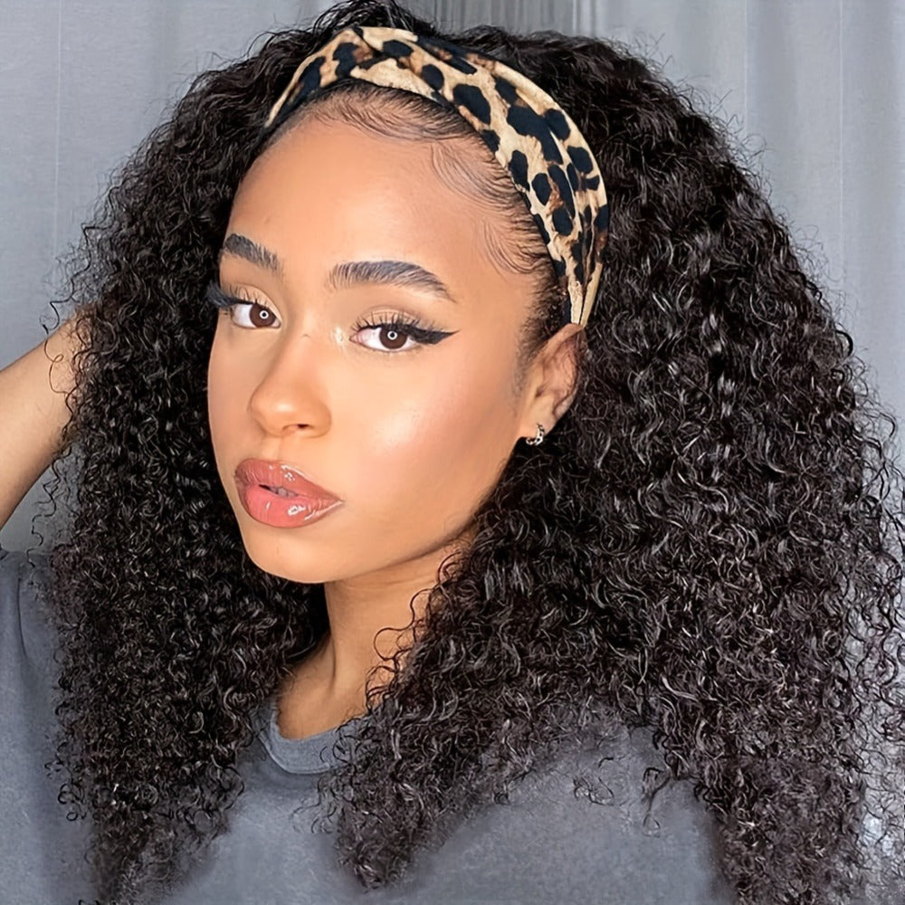 Kinky Curly Headband Human Hair Wig in Natural Color with 14-, 16- or 20-Inch Length Options — image 6